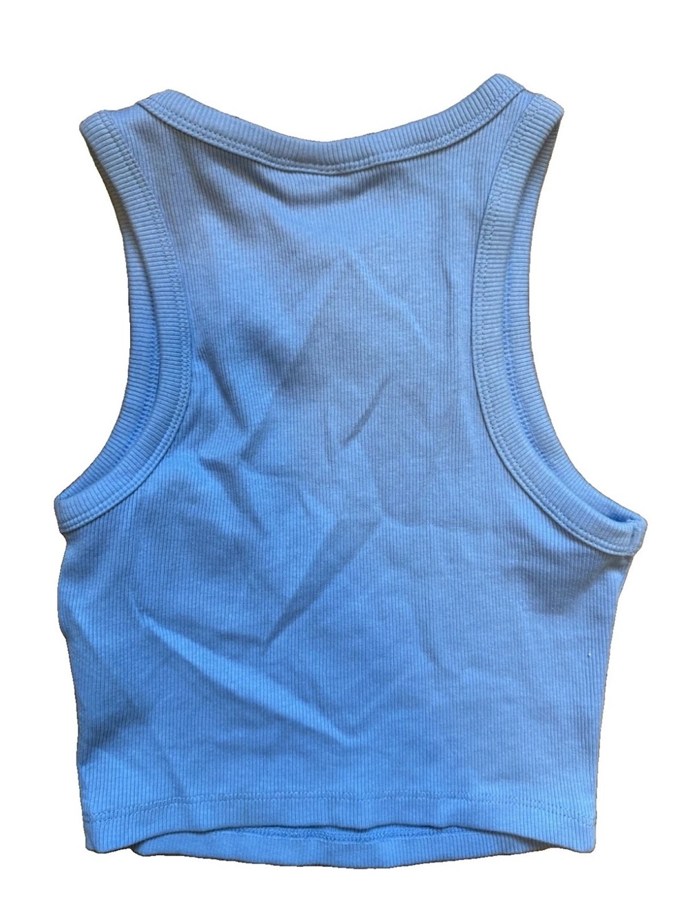 H&M Light Blue Ribbed Crop Tank Top - Picture 2 of 2